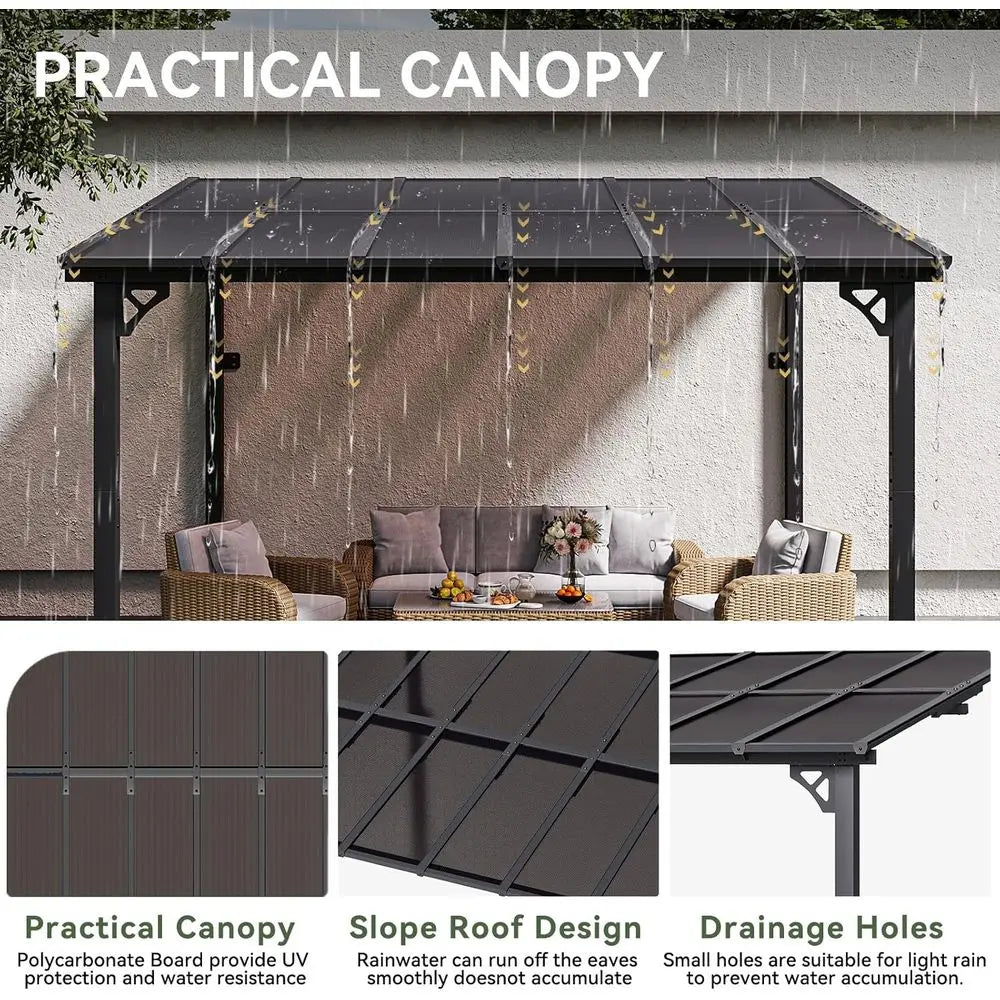 Outdoor Pavilion Sloping Roof Shelter Waterproof Garden