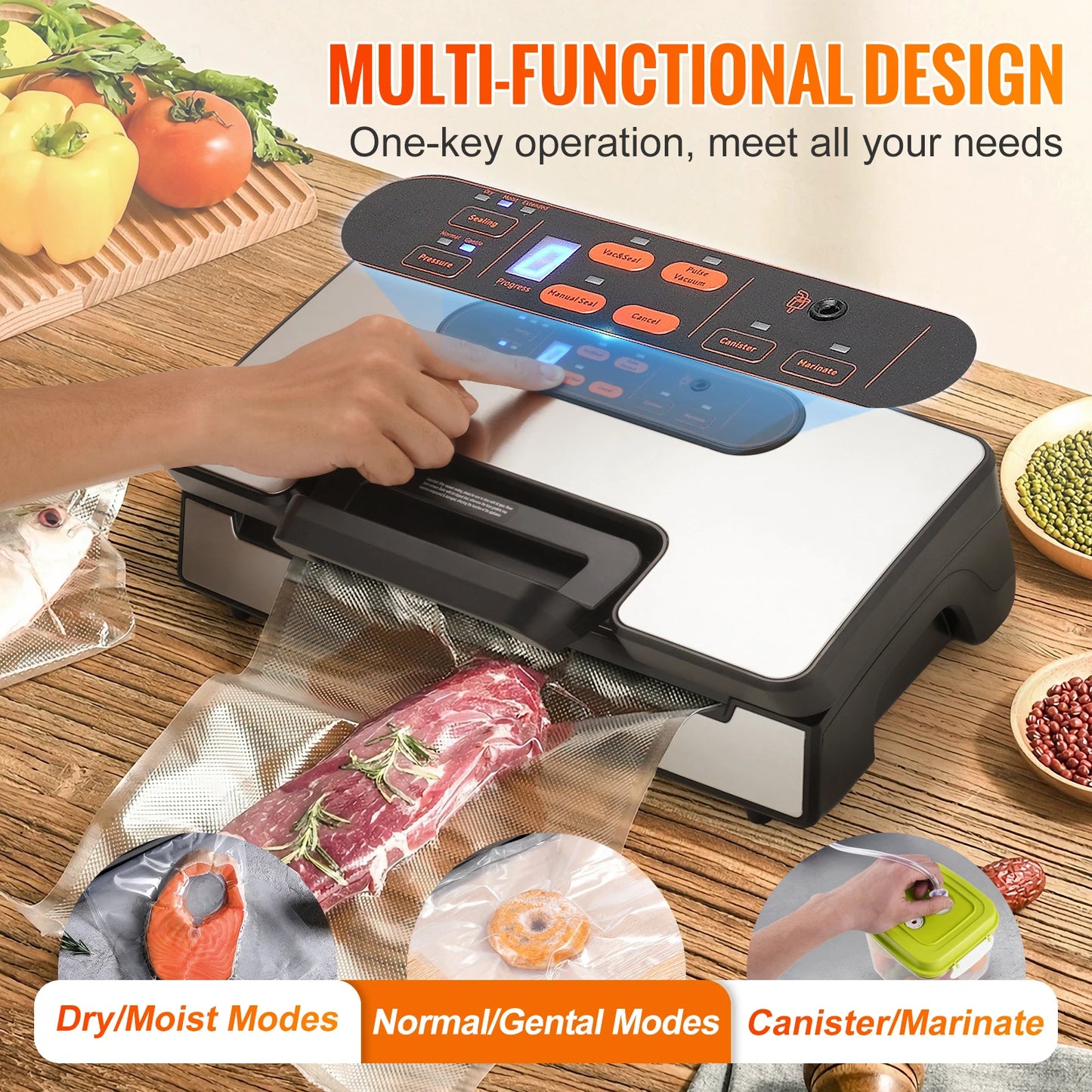 Succebuy 130W Vacuum Sealer For Kitchen Preservation