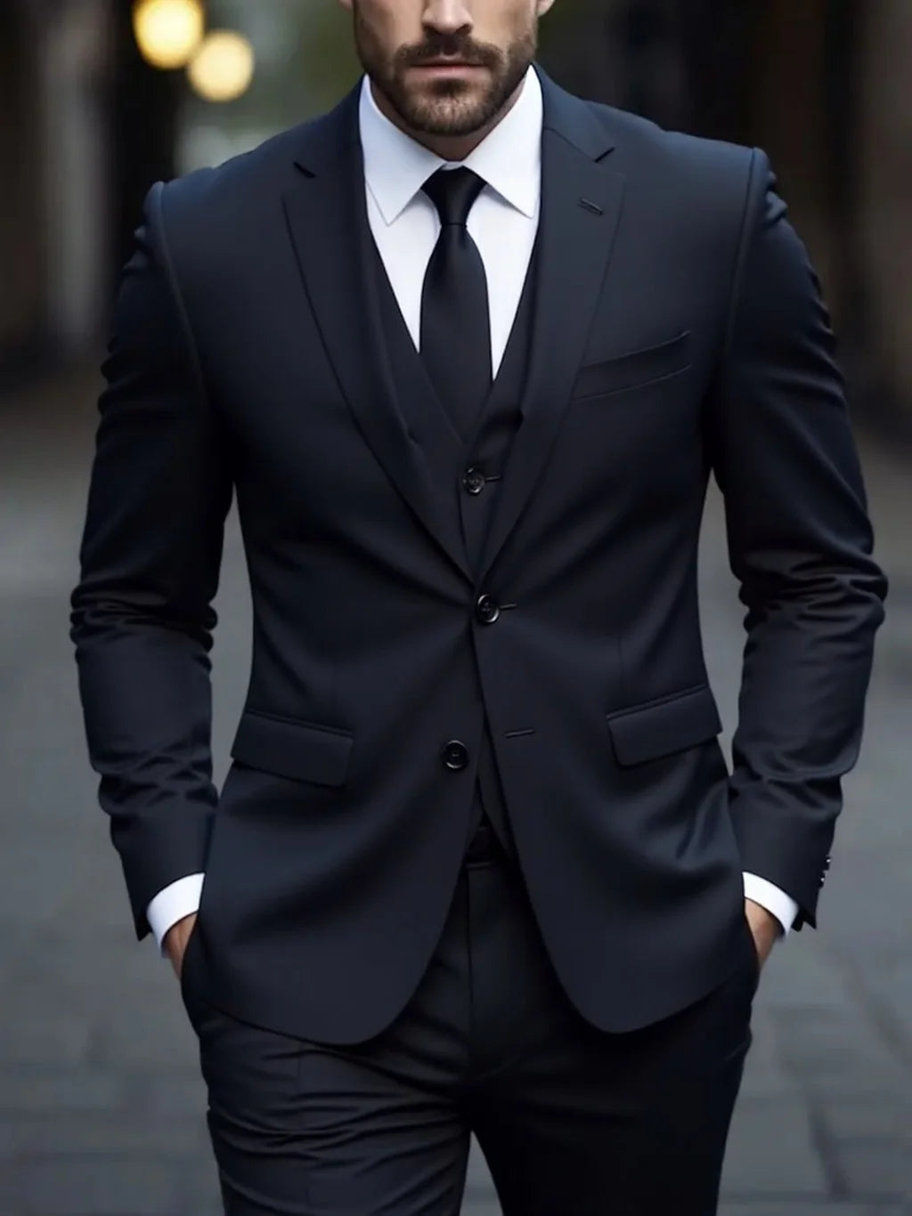 Four Seasons Slim Fit Three Piece Suit For Men