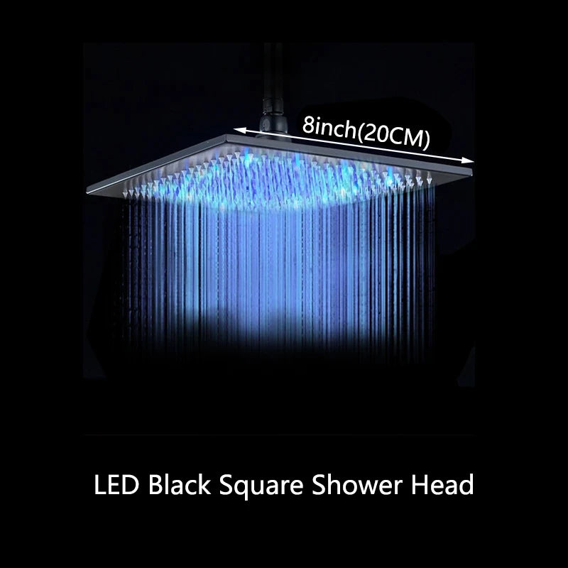 Wanmivezlo LED Color Changing Rainfall Square Brass Shower Head