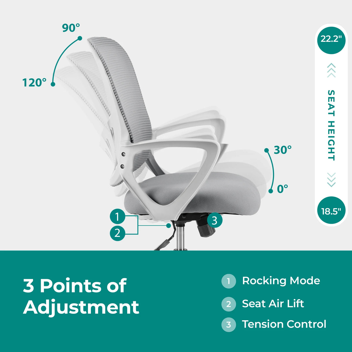 Mcq Ergonomic Adjustable Height Office Chair