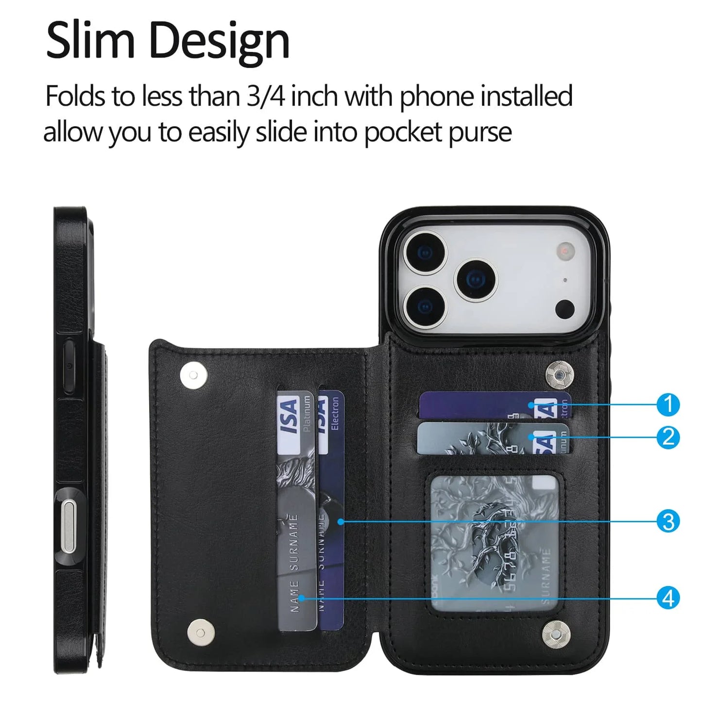iPhone Pro Max Air Wallet Case With Card Holder Magnetic
