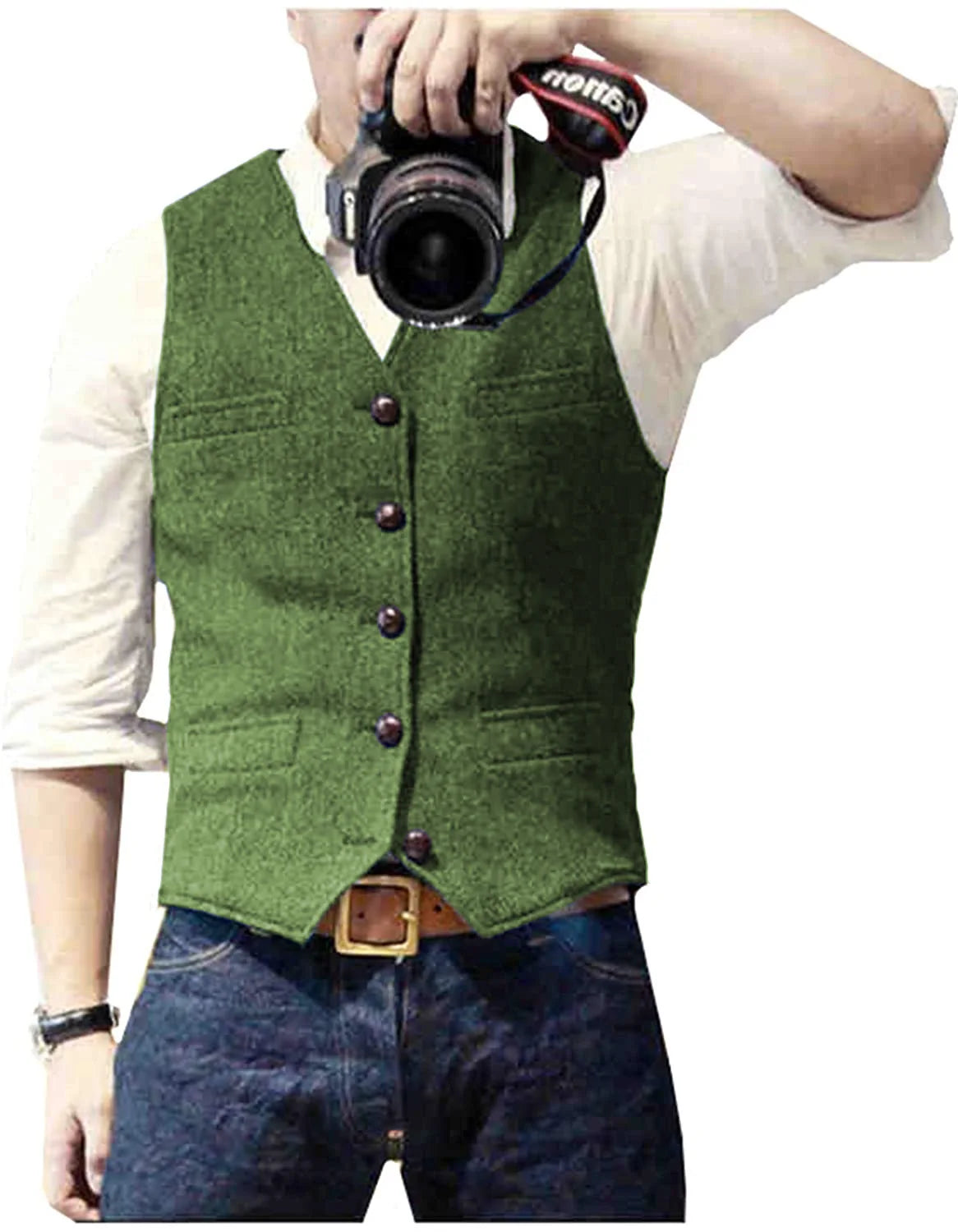 Herringbone Tweed Men's Suit Vest