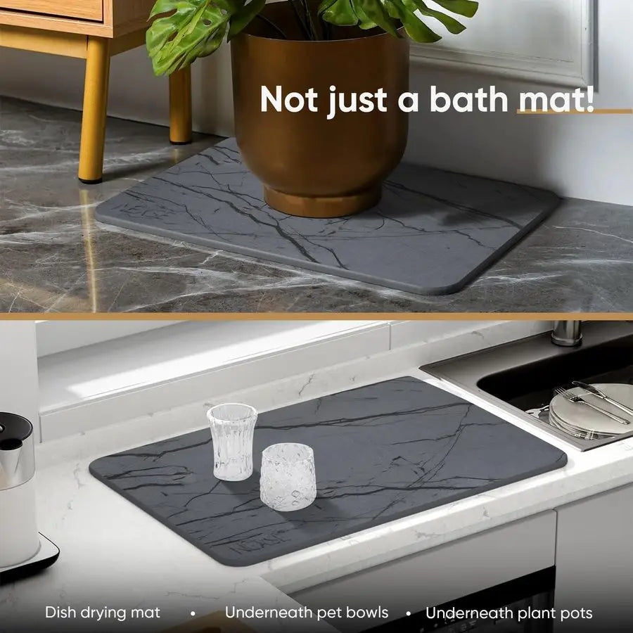 Non Slip Diatomaceous Earth Bath Mat Quick Dry Absorbent