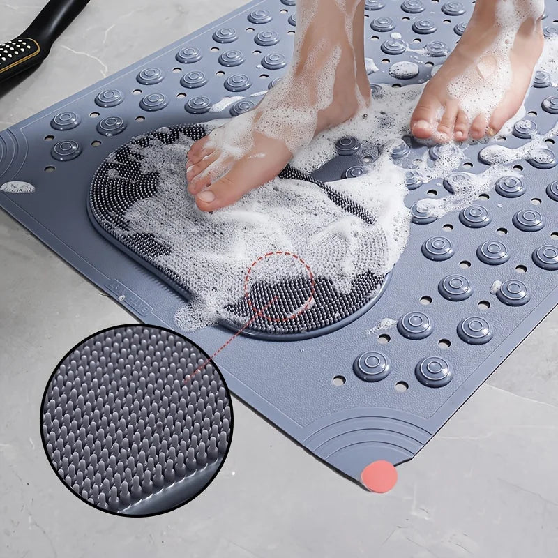 PVC Bath Mat With Rectangular Massage Nubs Non Slip
