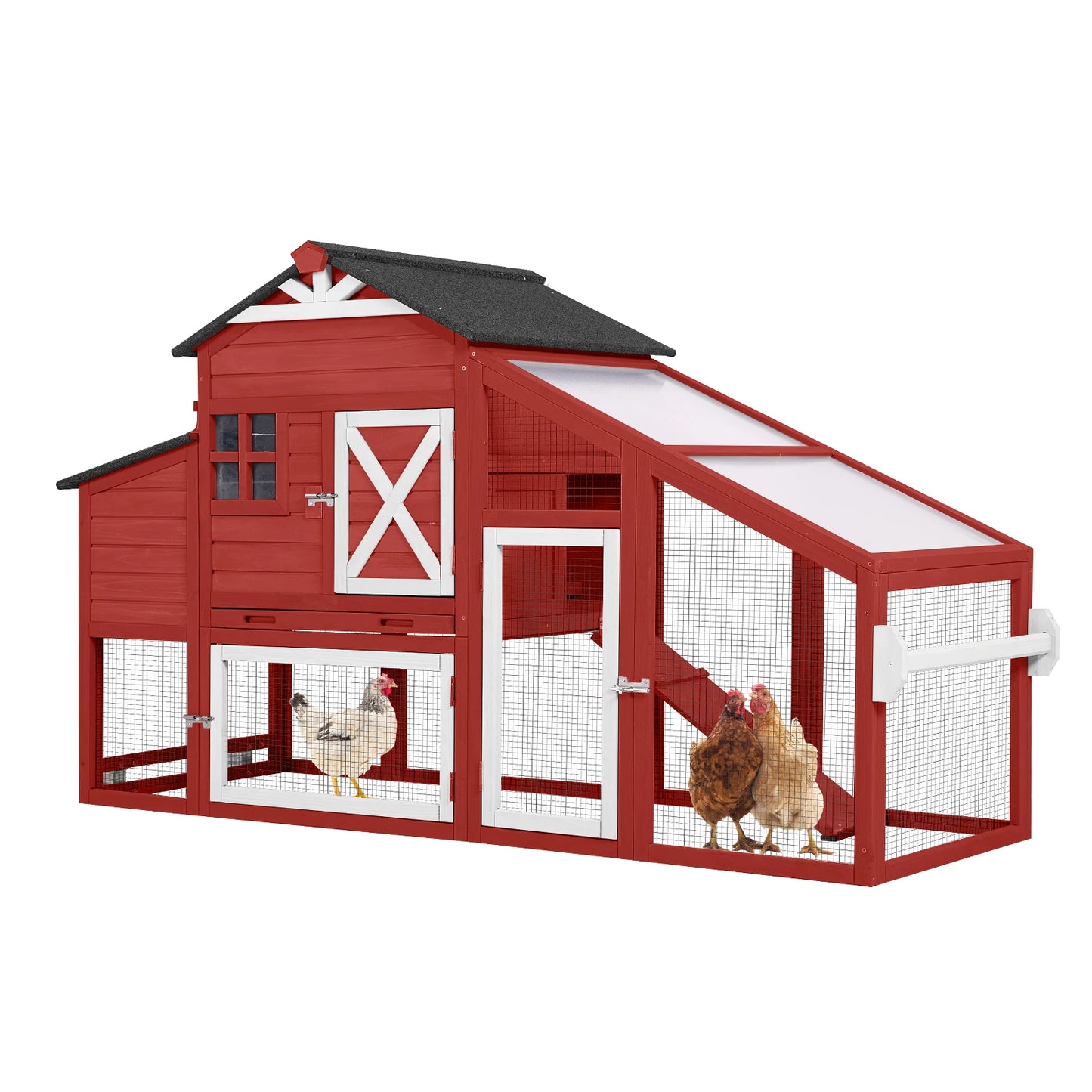 ZoropugFarm Wooden Chicken Coop With Wheels For 2-3 Chickens