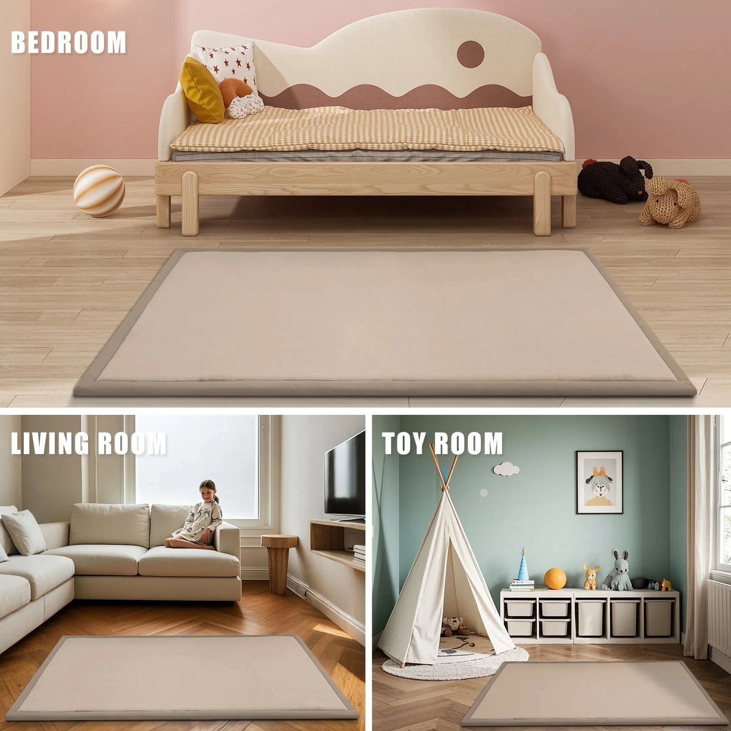 PapaMama Baby Play Mat Non Slip Carpet For Living Room