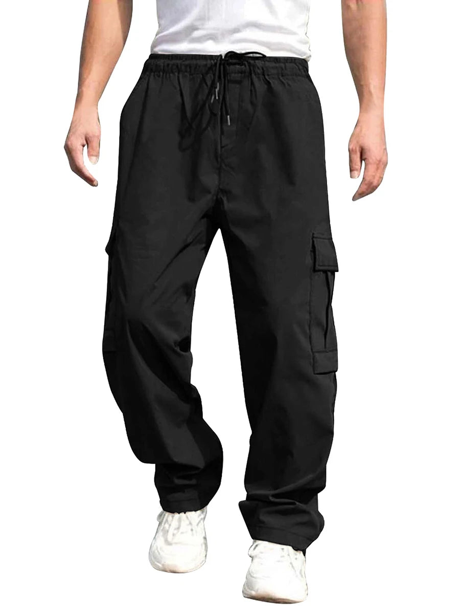 Hirigin Men's Loose Straight Leg Cargo Pants