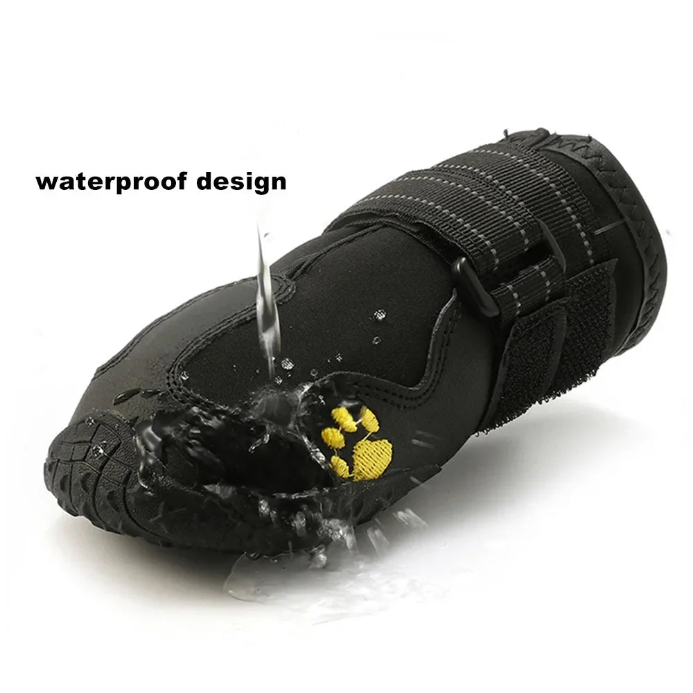 All Season Reflective Waterproof Anti Slip Rubber Dog Booties 4pcs