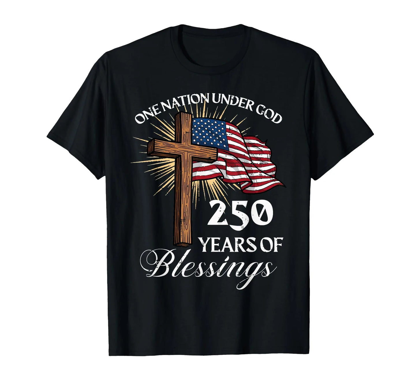 One Nation Under God USA Patriotic Men T Shirt Gift