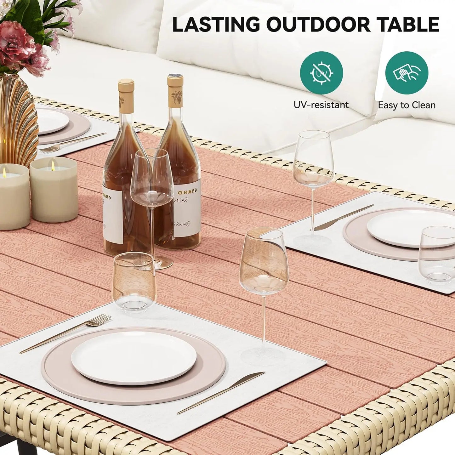 All Weather Rattan Outdoor Conversation Sofa Set For Patio