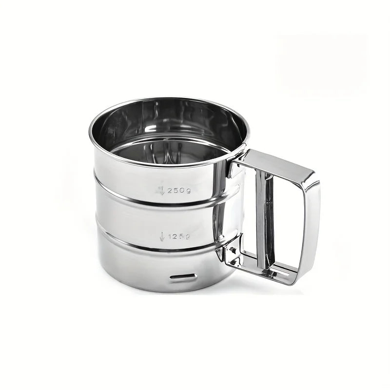 Stainless Steel Flour Sieve With Handle For Baking