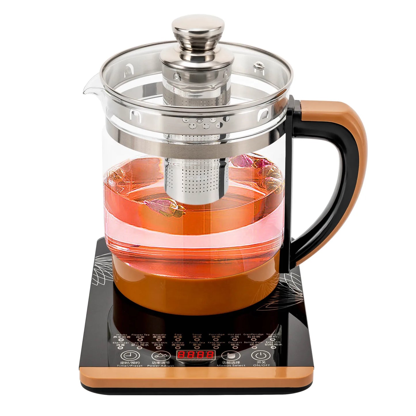 Electric Glass Tea Kettle With Warmer