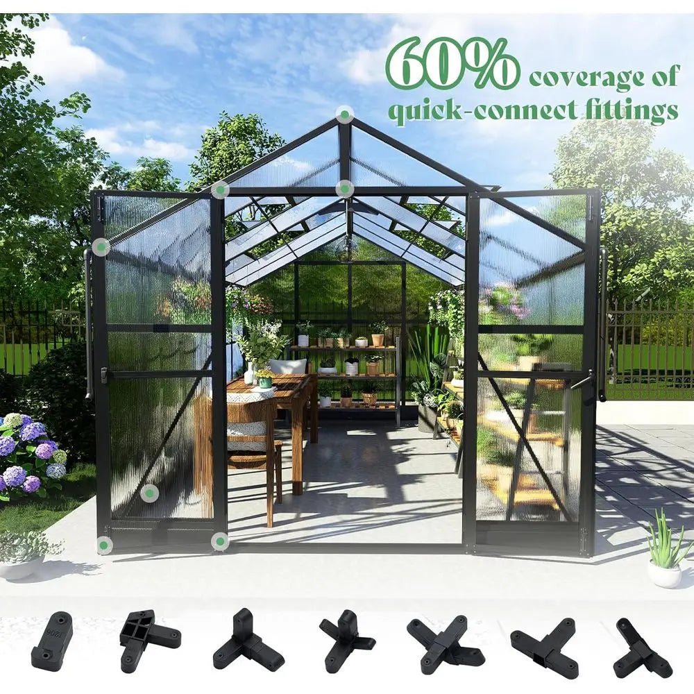Walk In Greenhouse With 4 Vent Windows And Lockable Door