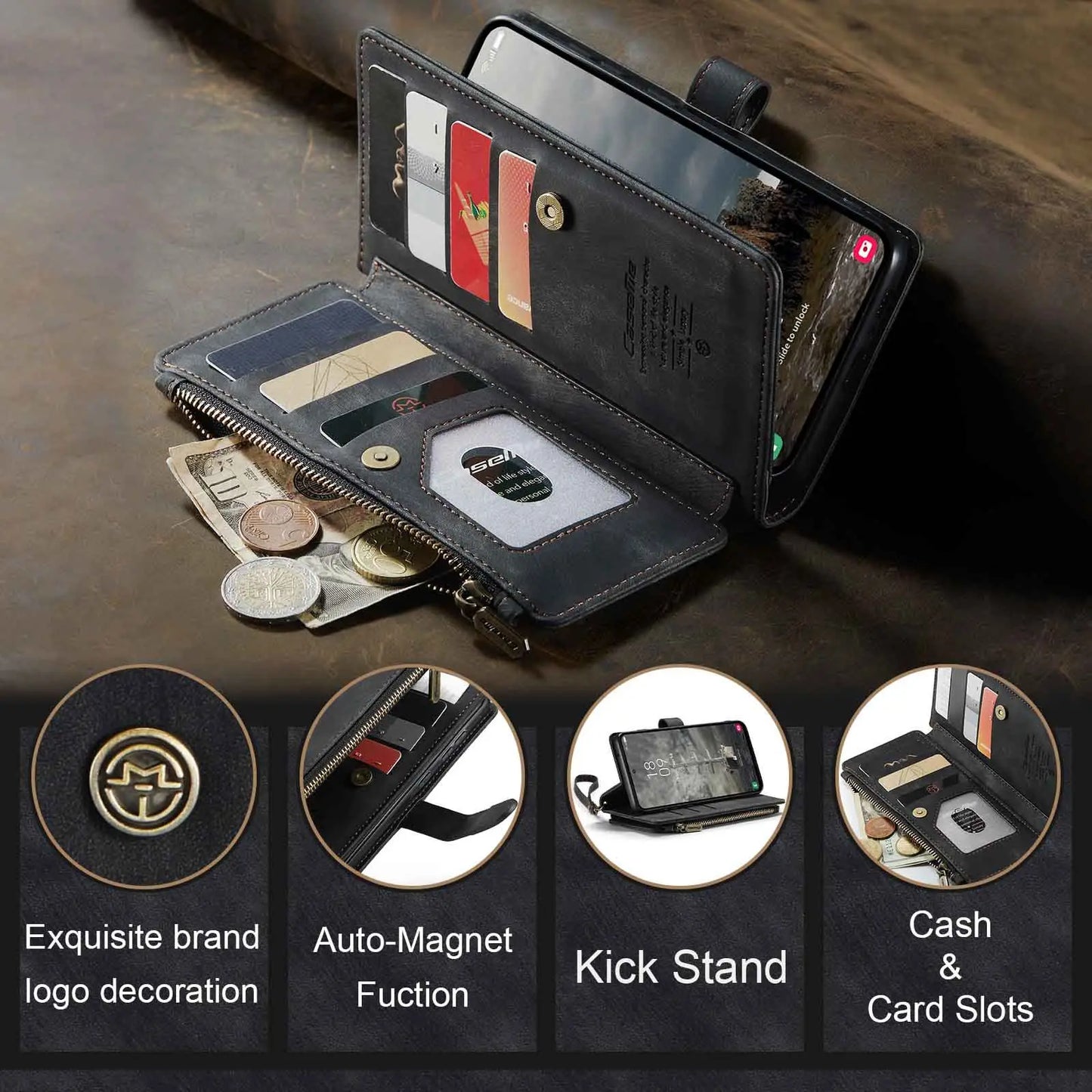 Durable PU Leather Wristlet for Samsung Galaxy A55 A35 A25 5G (2024)