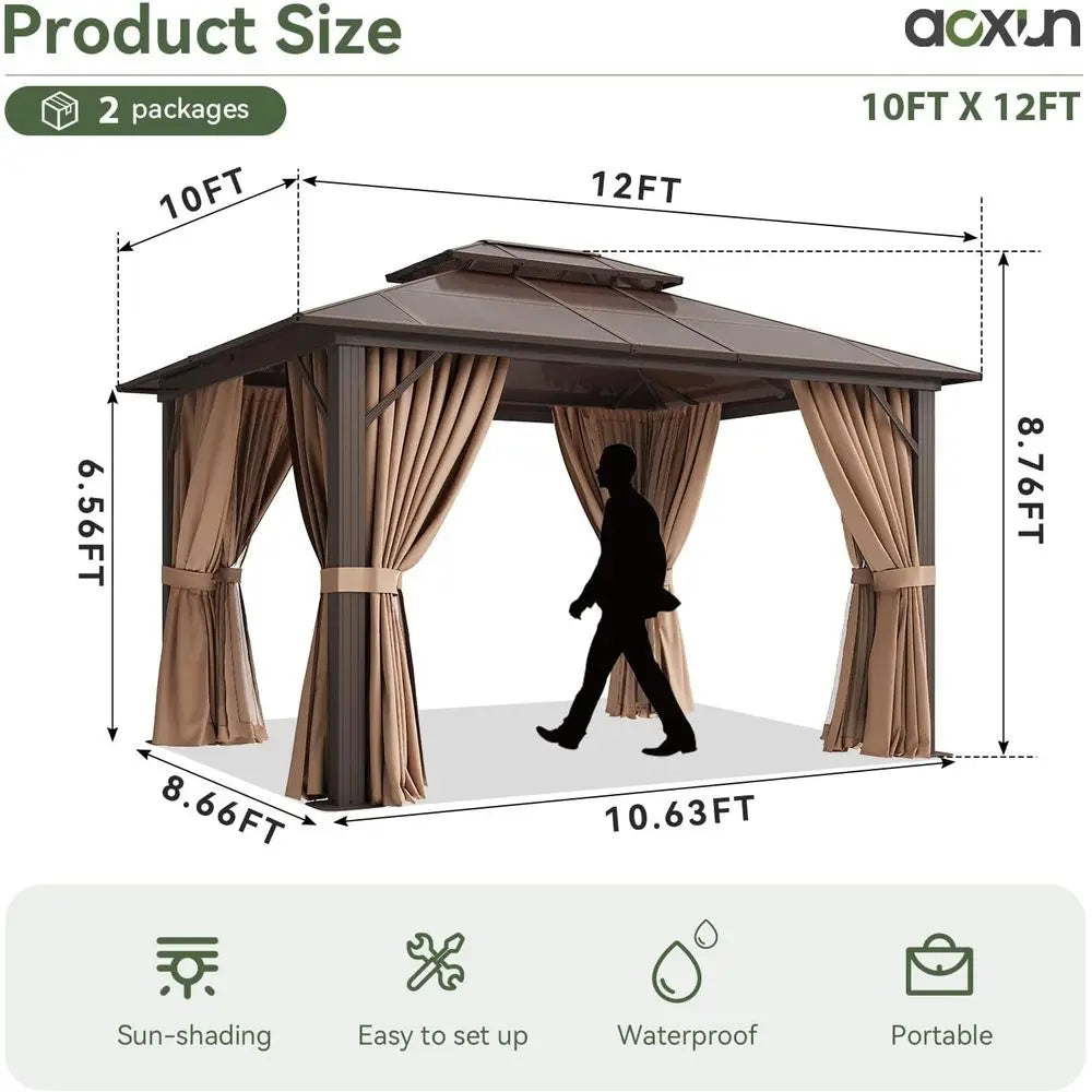 Outdoor Poly Pavilion With Curtains And Netting