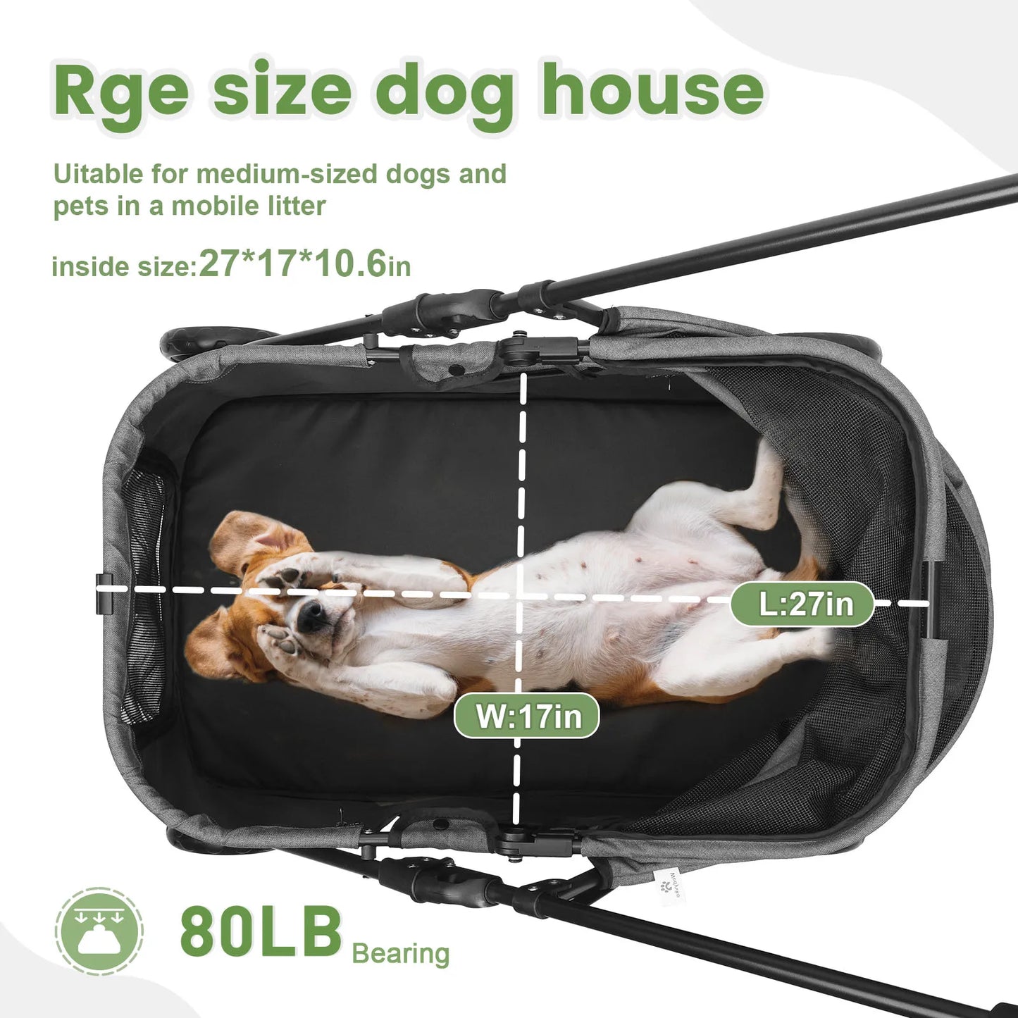 4 Wheel Dog Stroller For Pets And Puppies Outdoors