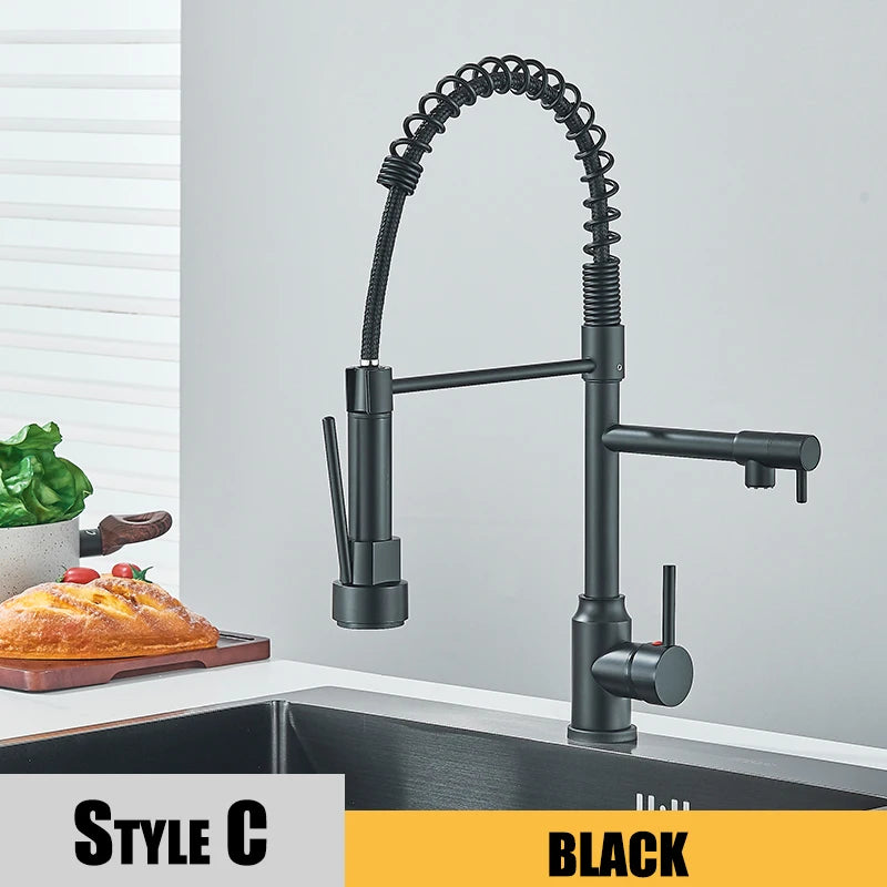 Wanmivezlo Kitchen Sink Faucet With Dual Spout Deck Mounted