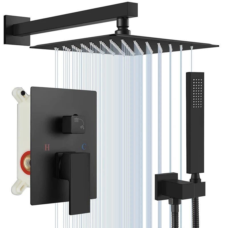 Rain Shower Faucet Set With Tub Spout System