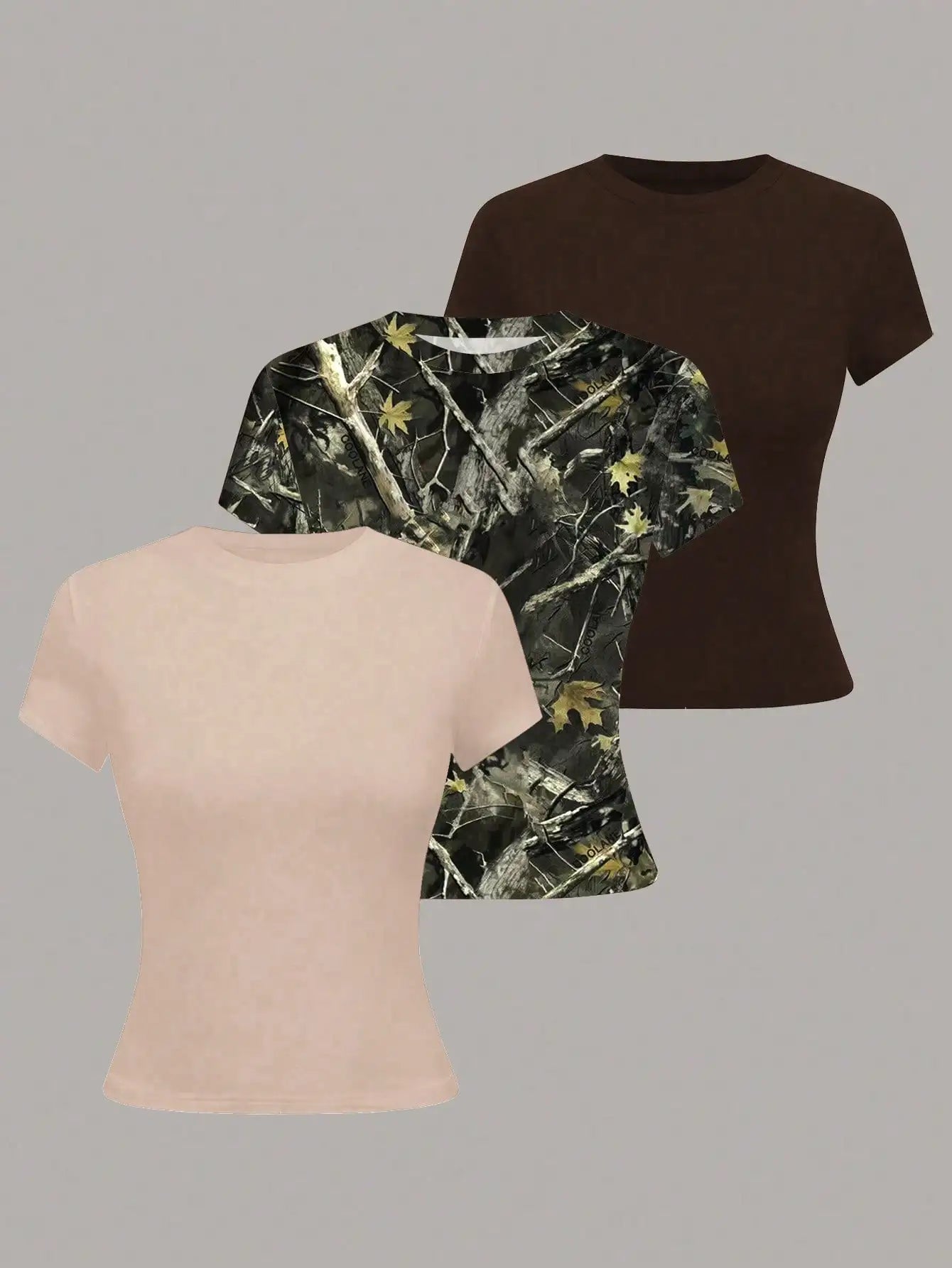 Women's Short Sleeve Knit T Shirt With Elastic Fabric