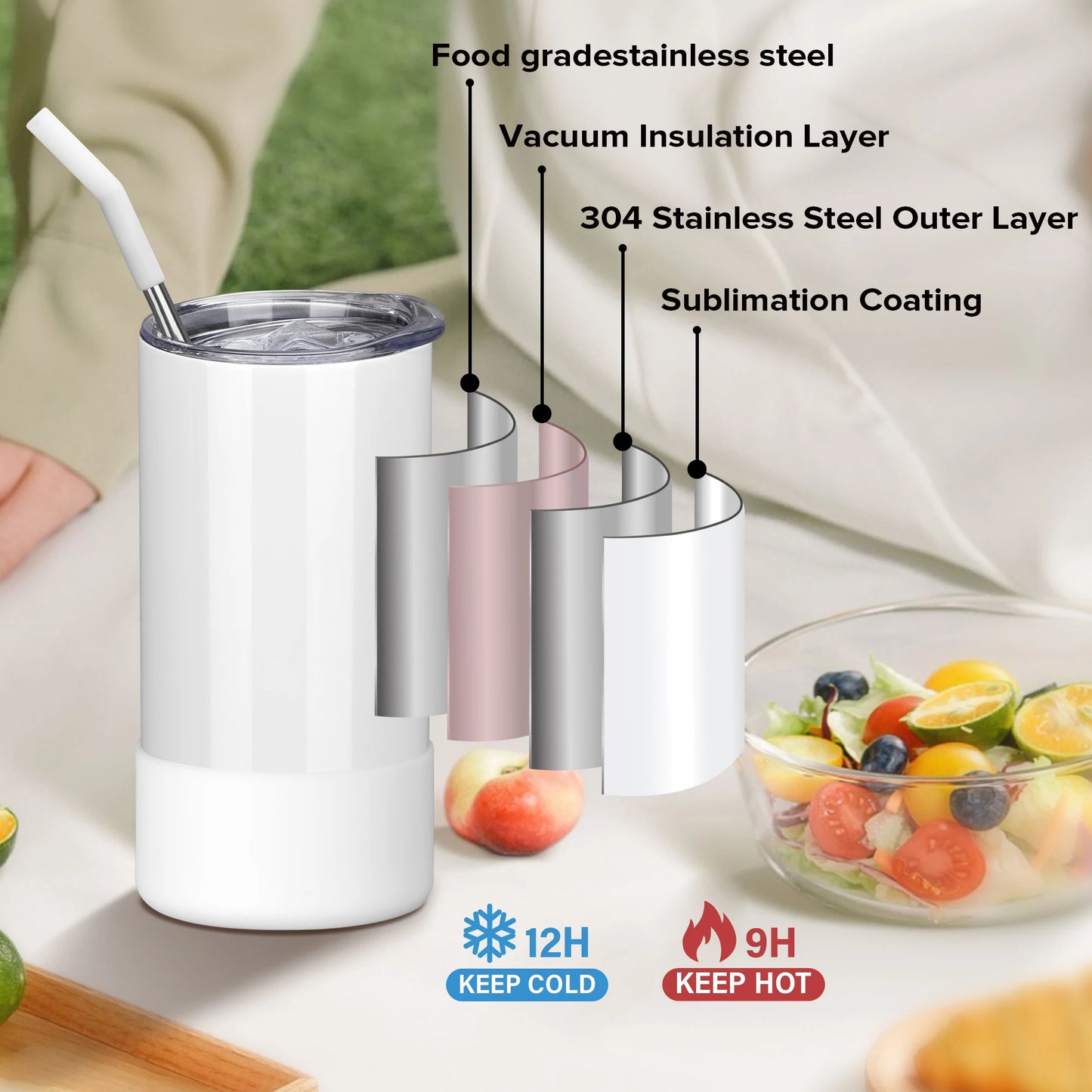 Sublimation Tumblers With Straw