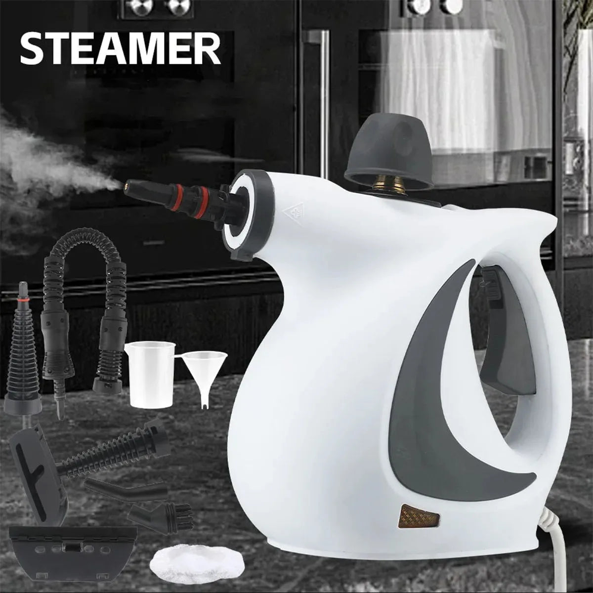 High Temperature Handheld Steam Cleaner 9 Piece Set Portable 350ml