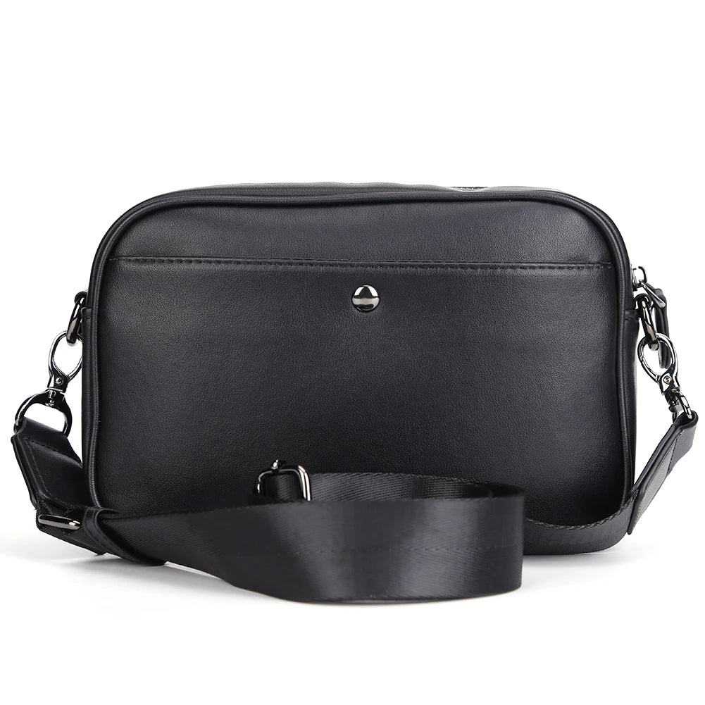 APWIKOGERCN Leather Mens Shoulder Crossbody Bag With Wide Strap