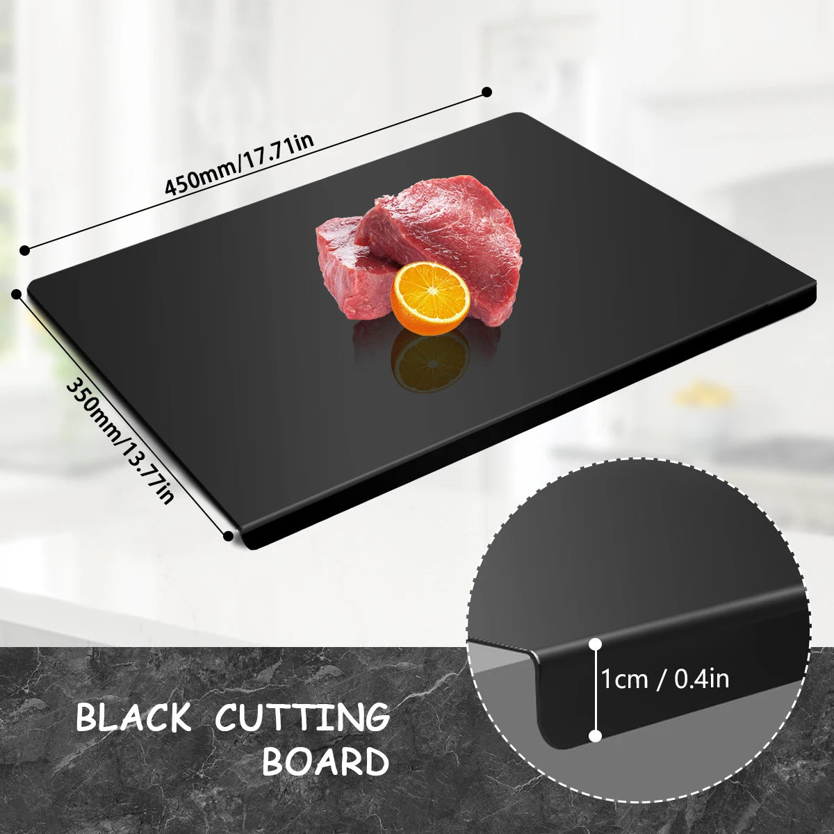 Non Slip Acrylic Cutting Board With Lip For Easy Cleaning