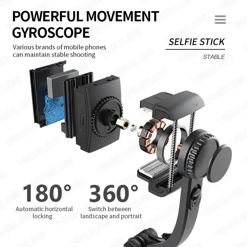 Axnen Handheld Phone Holder Gimbal Stabilizer Selfie Stick Foldable Tripod
