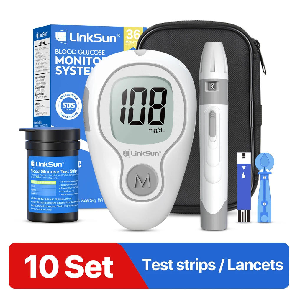 Linksun G-425-3 Glucose Meter Complete Kit With Test Strips