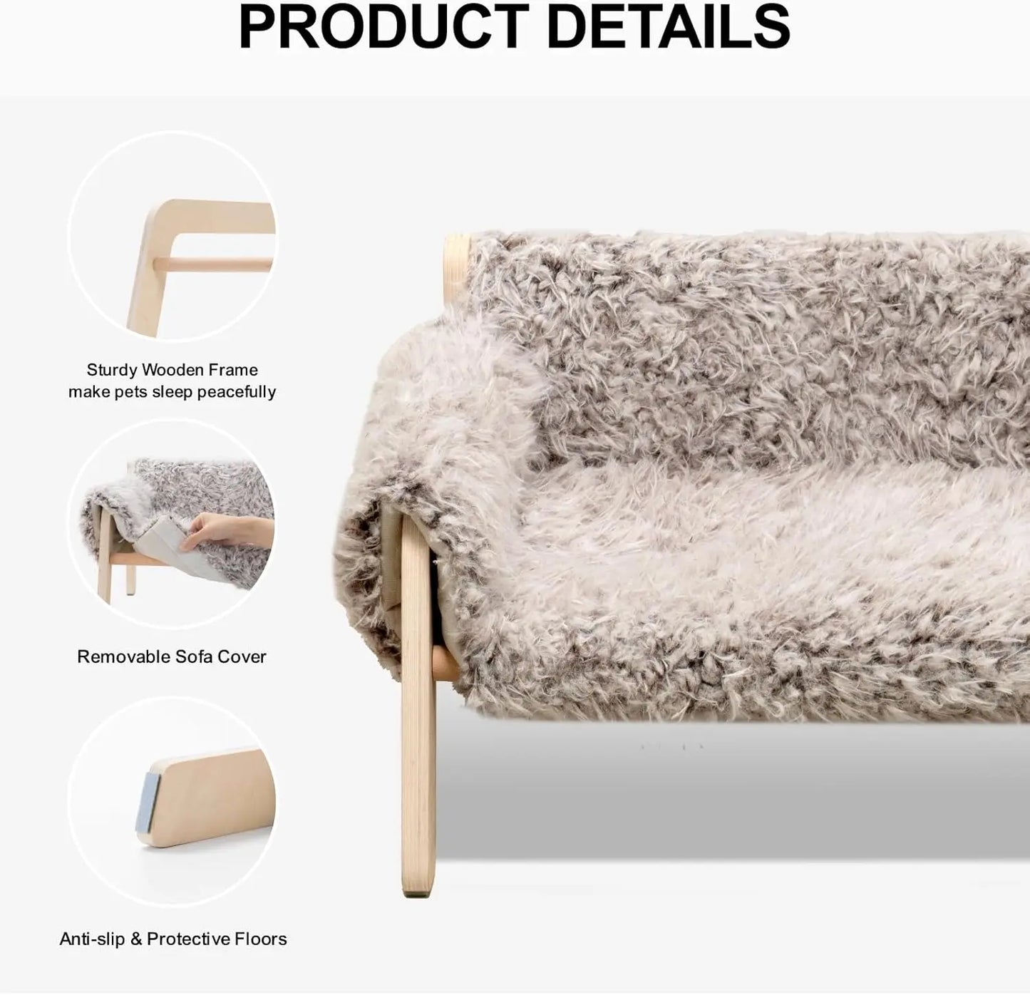 Large Indoor Soft Cat Couch with Removable Cover