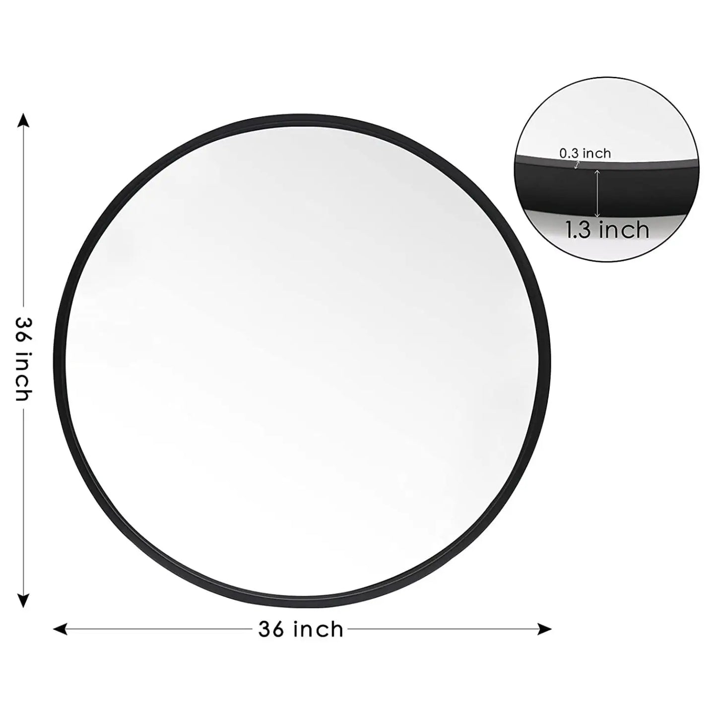 Stylish Round Aluminum Metal Wall Mirror For Contemporary Home Decor