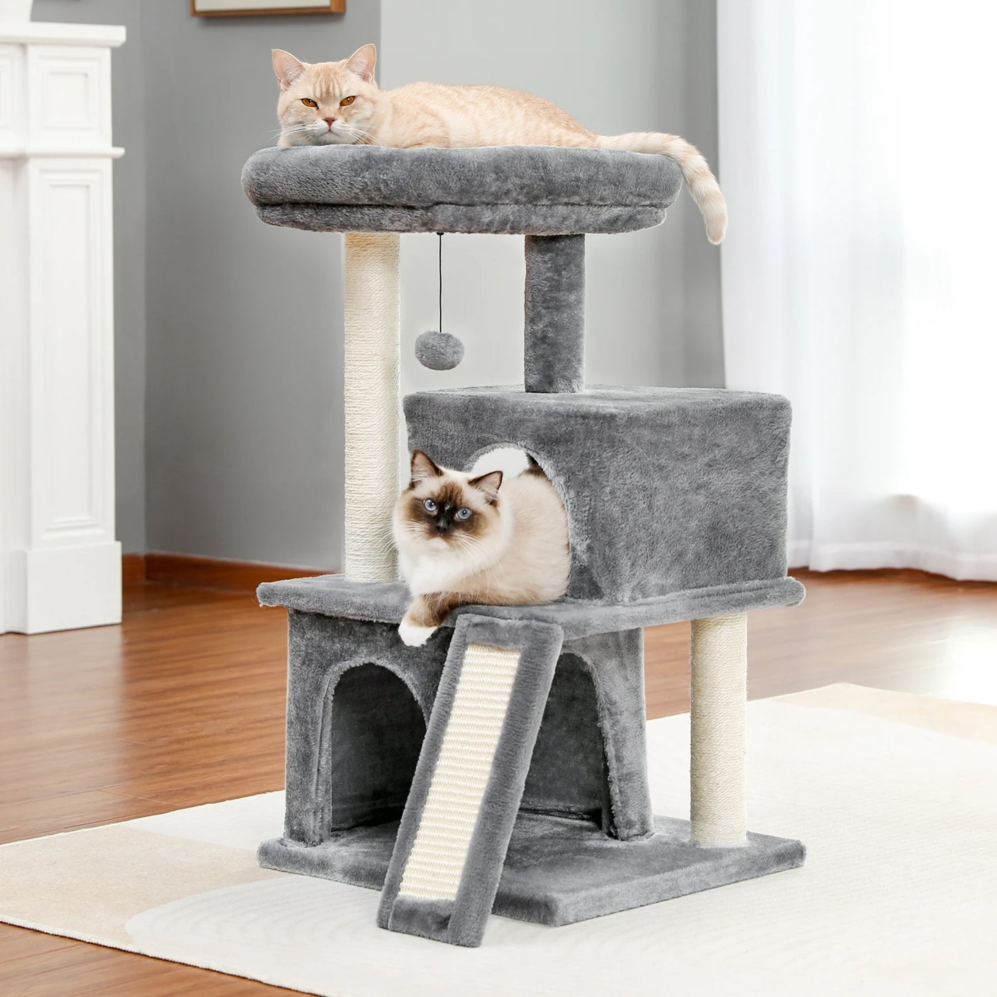 PAWZ Road Cat Tower with Condos and Sisal Scratching Pad