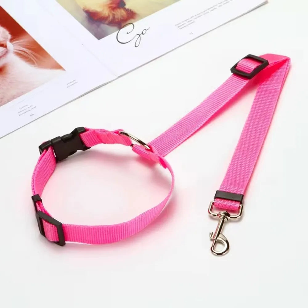 Solid Color Pet Backseat Safety Belt Adjustable