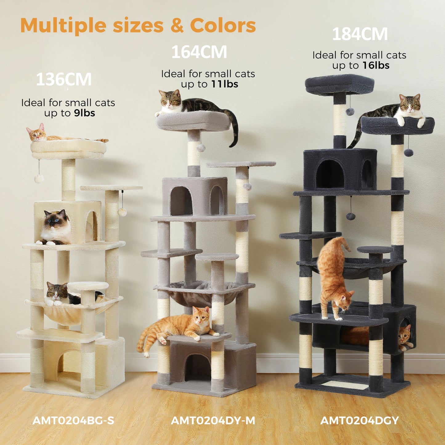 Large Cat Tree and Tower With Sisal-Covered Scratching Posts