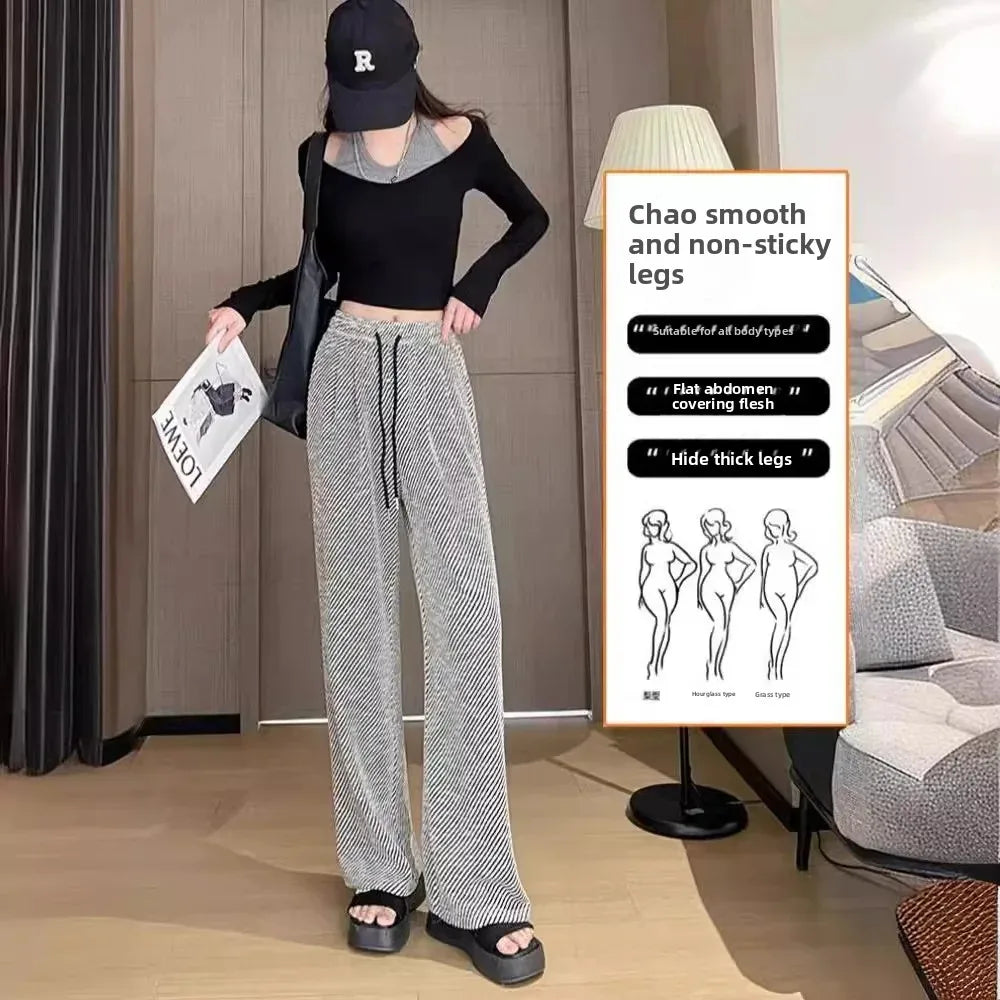 Casual High Waist Wide Leg Summer Trousers For Women