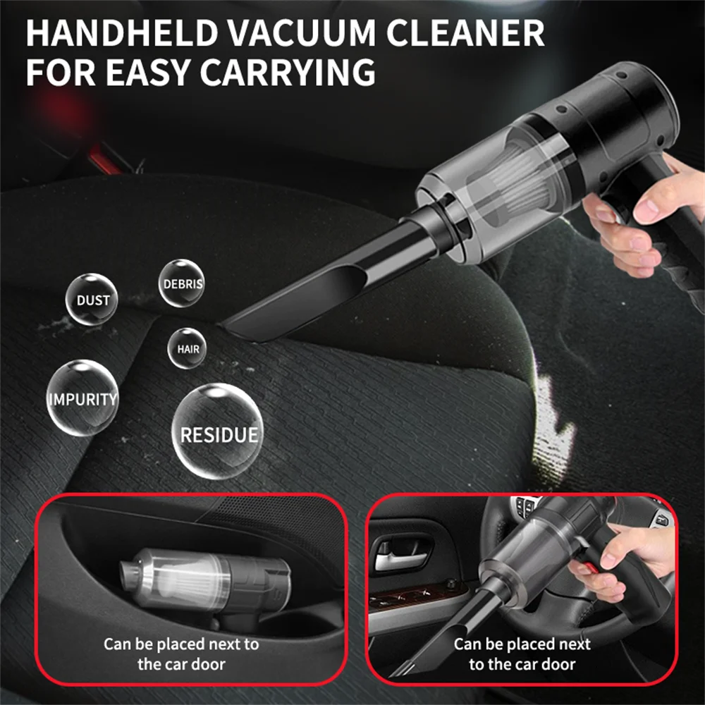 Portable Handheld Vacuum Cleaner For Car And Home With Multifunctional Brush