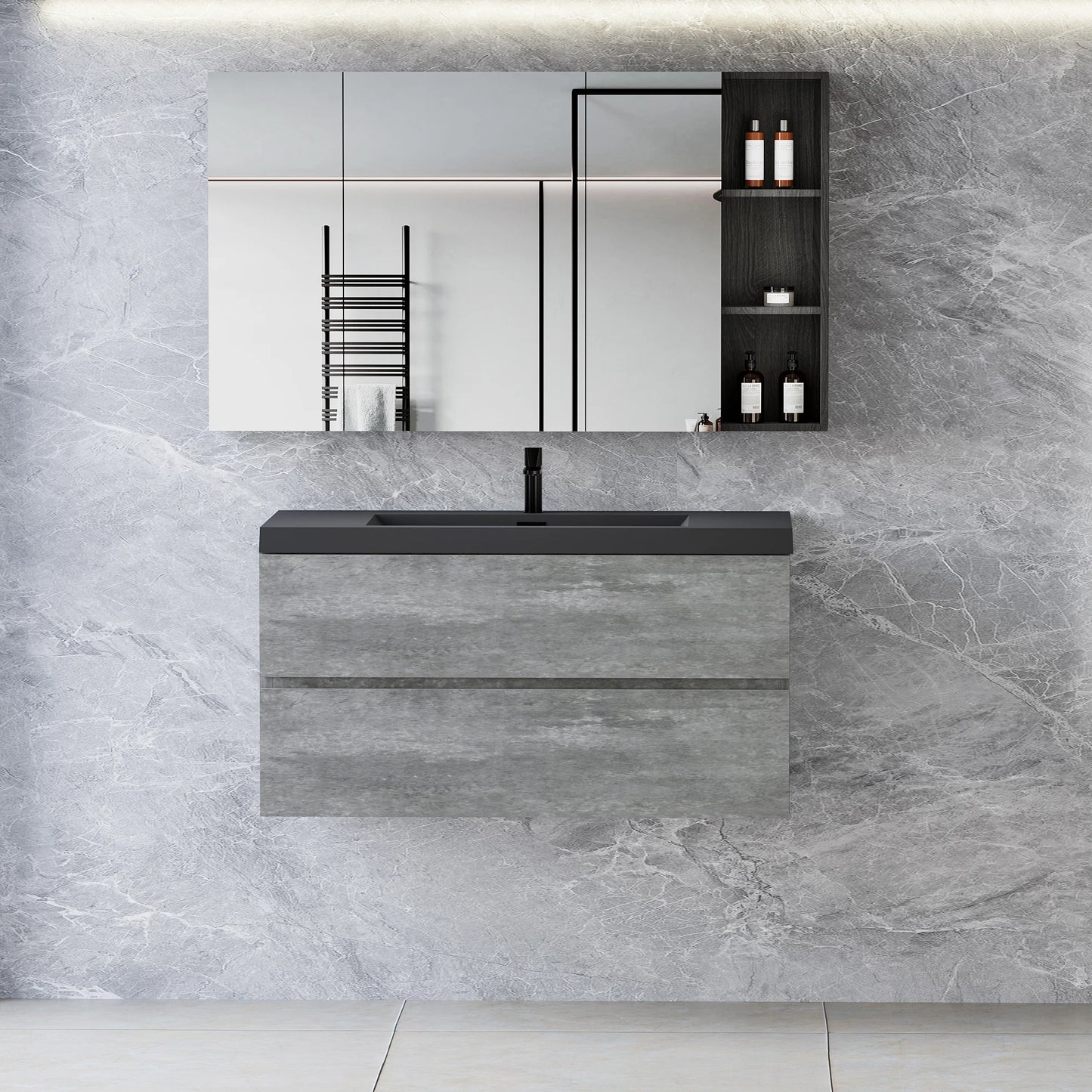Modern Wall Mounted Bathroom Vanity With Sink