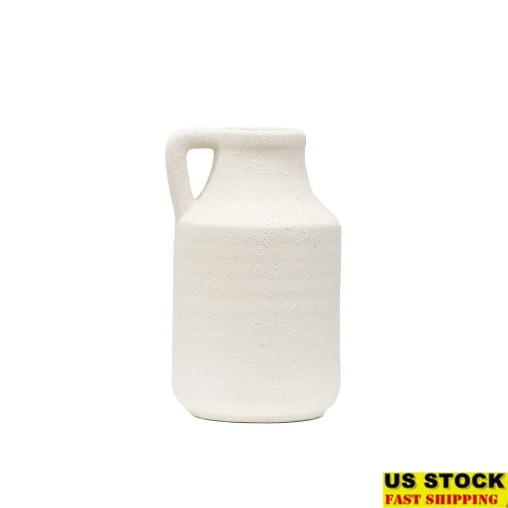 Textured Natural Ceramic Jug Vase Rustic Indoor Centerpiece