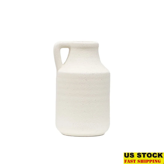 Textured Natural Ceramic Jug Vase Rustic Indoor Centerpiece