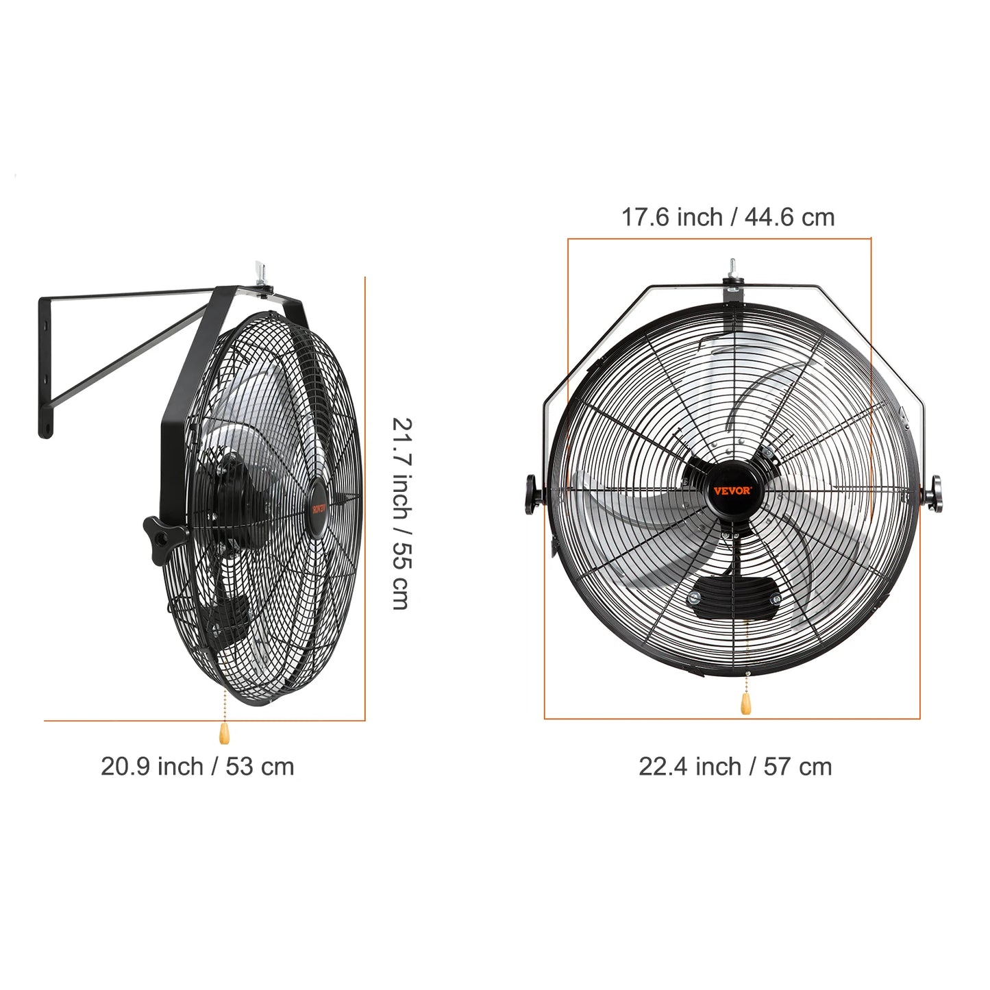 High Velocity Waterproof Oscillating Industrial Wall Fan