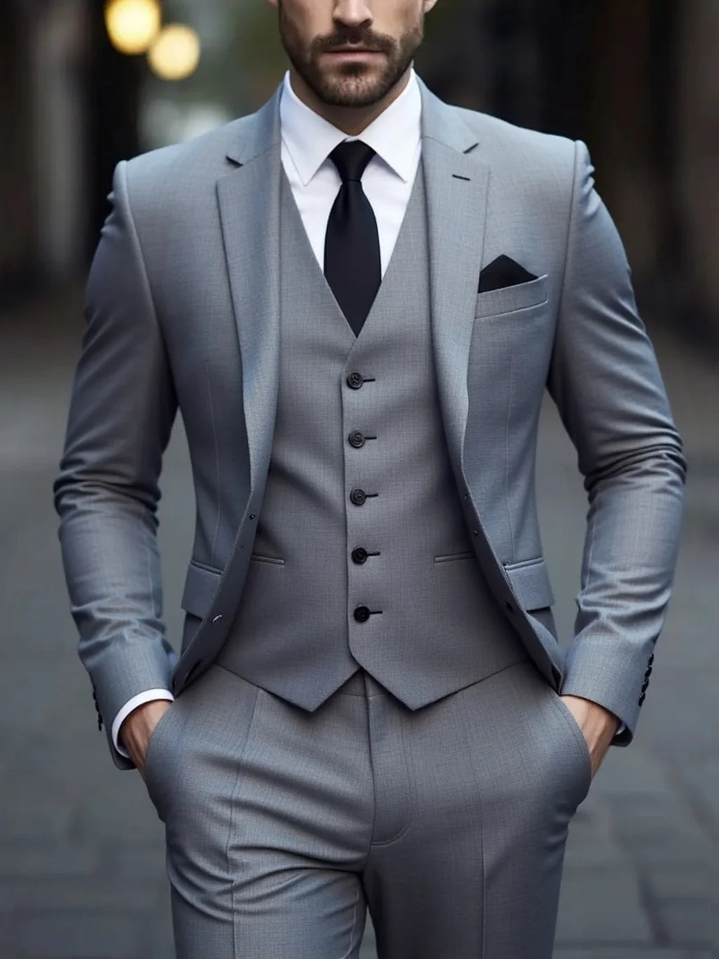 Four Seasons Slim Fit Three Piece Suit For Men