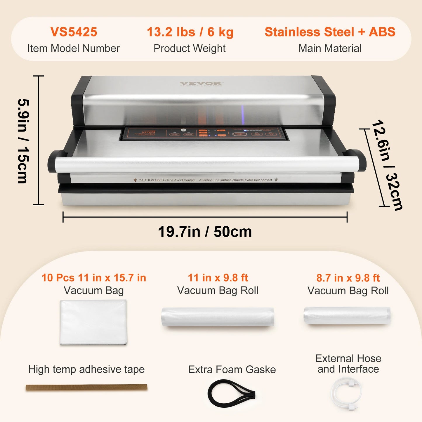 SucceBuy Multifunction Automatic Food Sealer With Bag Roll Storage Cutter