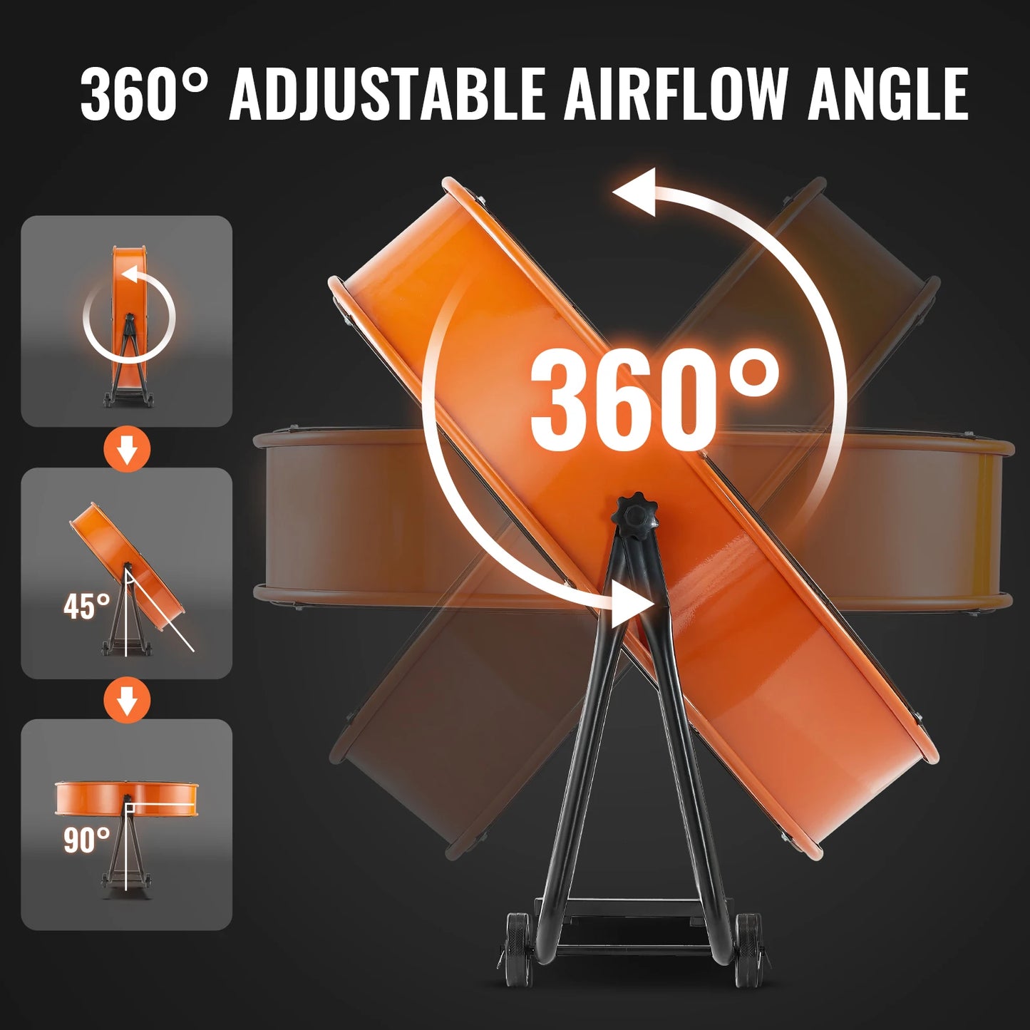 High Velocity Shop Fan With Adjustable Speeds Aluminum Blades