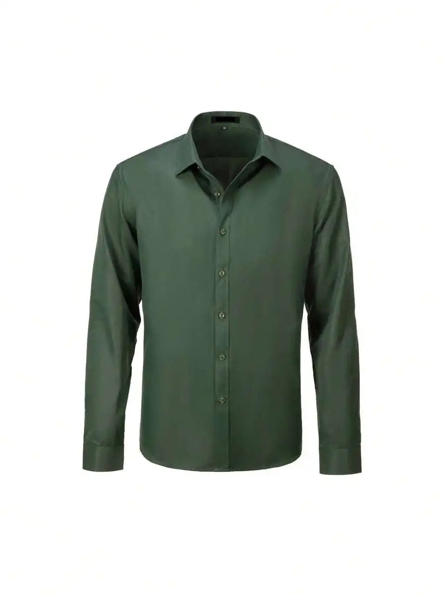 Mens Long Sleeve Formal Poplin Shirt For Business Or Wedding