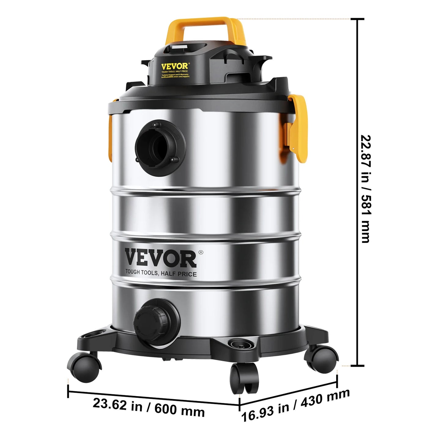 SucceBuy Stainless Steel Wet Dry Shop Vacuum Industrial Grade