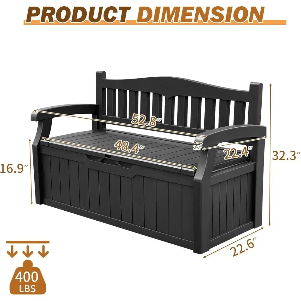 Lockable Outdoor Storage Bench With Cushions For Patio Or Garden