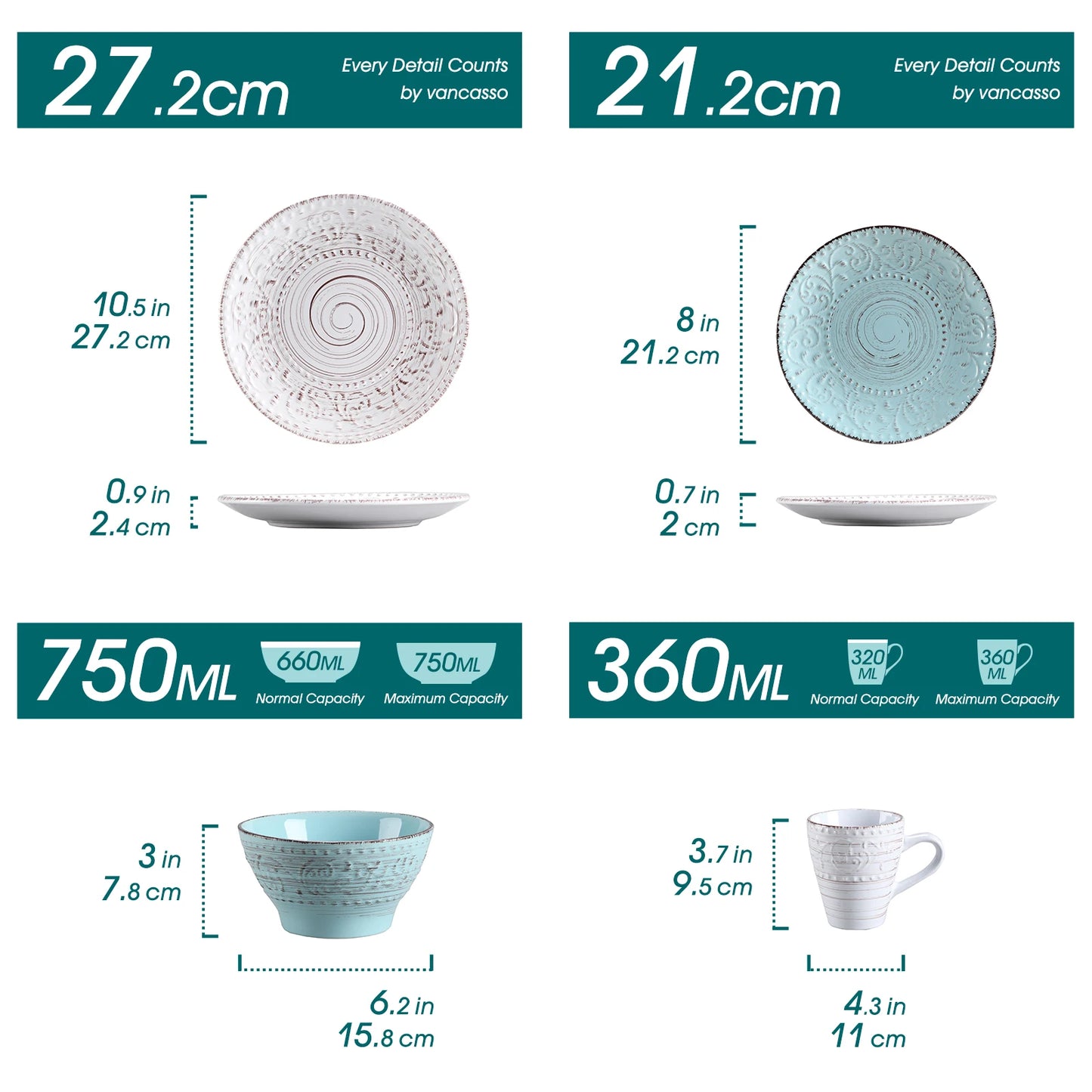 Vancasso Vine Ceramic Dinnerware Set