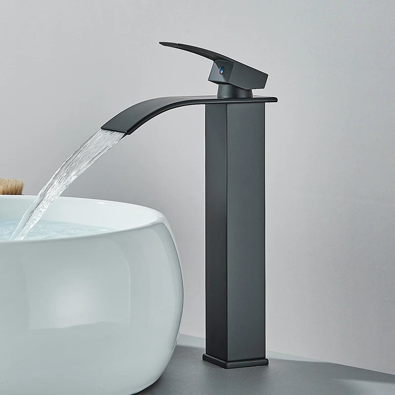 Rozin Basin Waterfall Faucet Deck Mounted Single Hole Handle