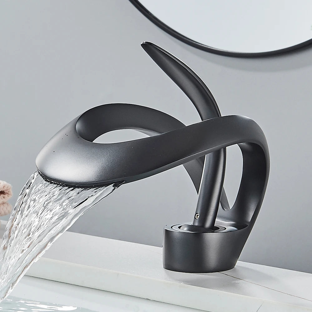 Rozin Luxury Waterfall Basin Faucet Single Hole Sink